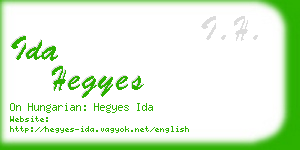 ida hegyes business card